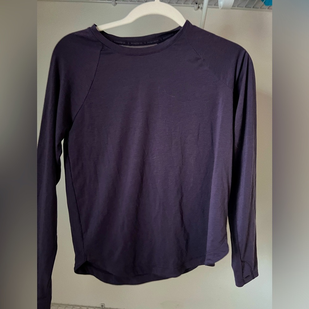 dark purple size small athleta athletic long sleeve shirt